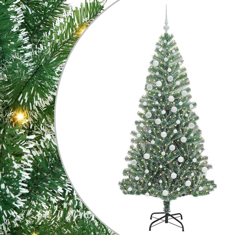 vidaXL Mű karácsonyi fa hóval borítva LED fényekkel 180 cm