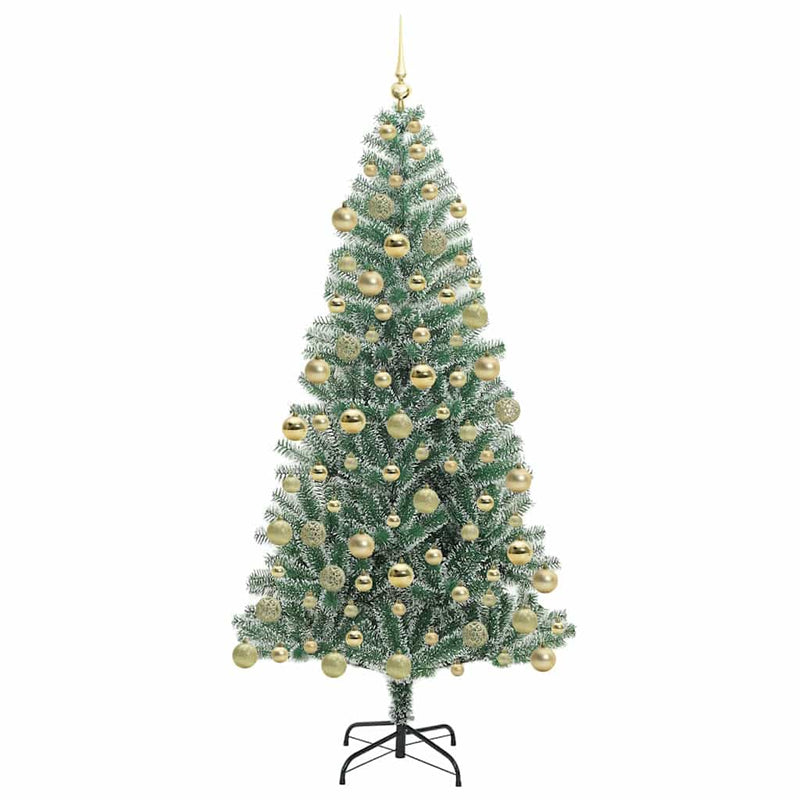 vidaXL Mű karácsonyi fa hóval borítva LED fényekkel 180 cm