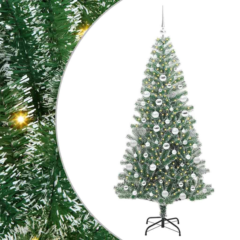 vidaXL Mű karácsonyi fa hóval borítva LED fényekkel 180 cm