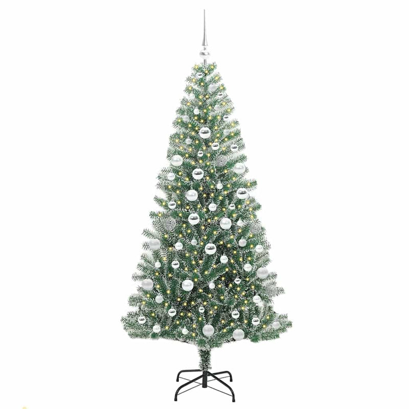vidaXL Mű karácsonyi fa hóval borítva LED fényekkel 180 cm