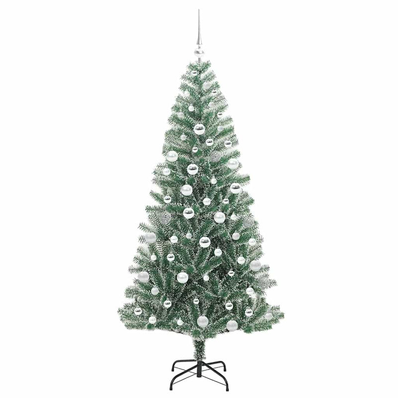 vidaXL Mű karácsonyi fa hóval borítva LED fényekkel 180 cm