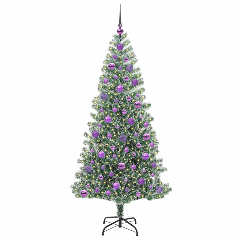 vidaXL Mű karácsonyi fa hóval borítva LED fényekkel 180 cm