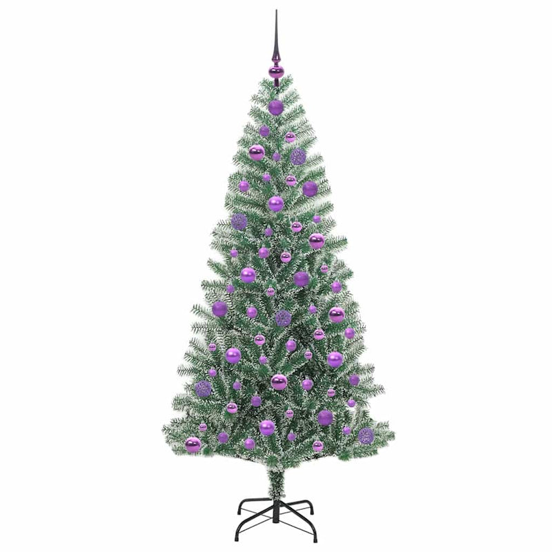 vidaXL Mű karácsonyi fa hóval borítva LED fényekkel 180 cm