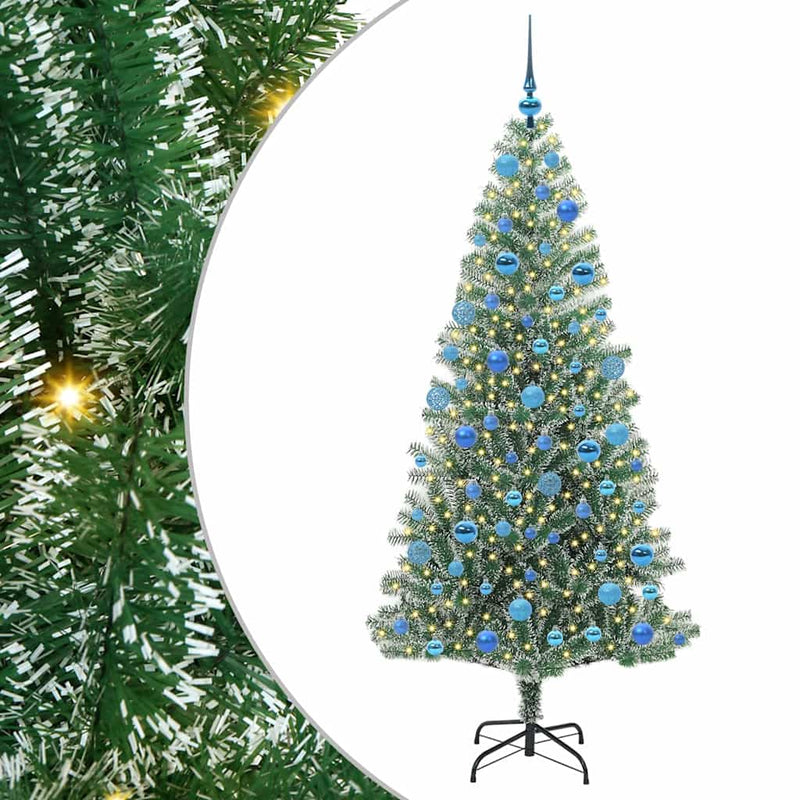 vidaXL Mű karácsonyi fa hóval borítva LED fényekkel 180 cm