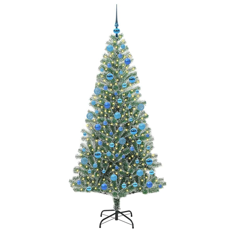 vidaXL Mű karácsonyi fa hóval borítva LED fényekkel 180 cm