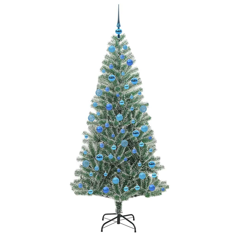 vidaXL Mű karácsonyi fa hóval borítva LED fényekkel 180 cm