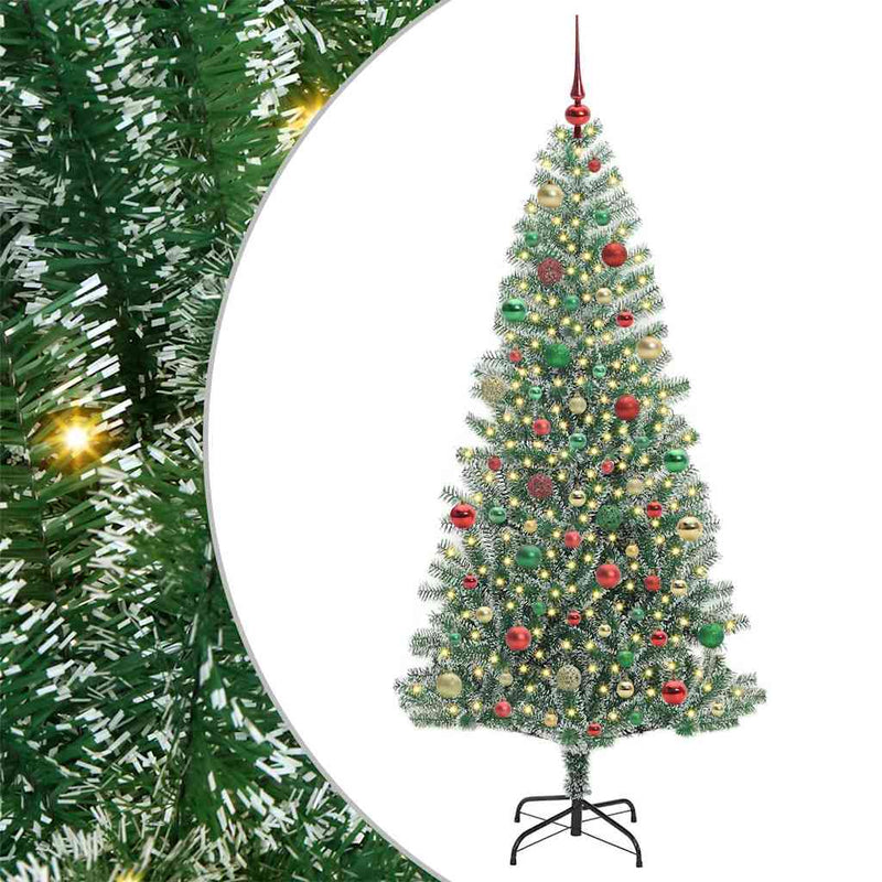 vidaXL Mű karácsonyi fa hóval borítva LED fényekkel 180 cm