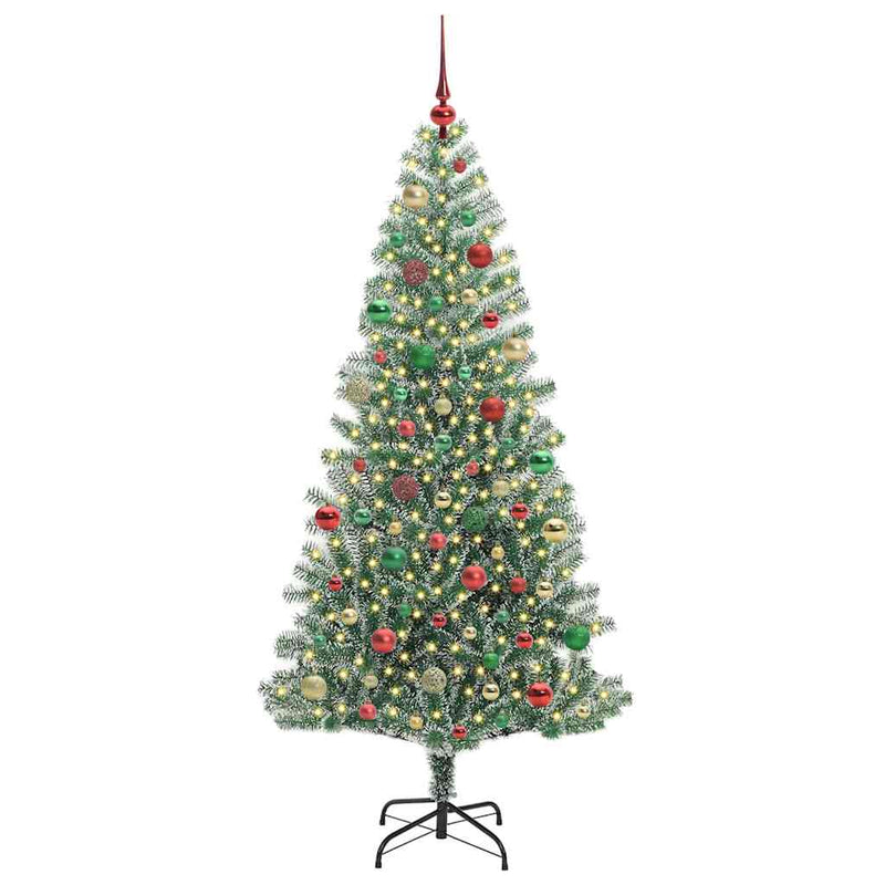 vidaXL Mű karácsonyi fa hóval borítva LED fényekkel 180 cm