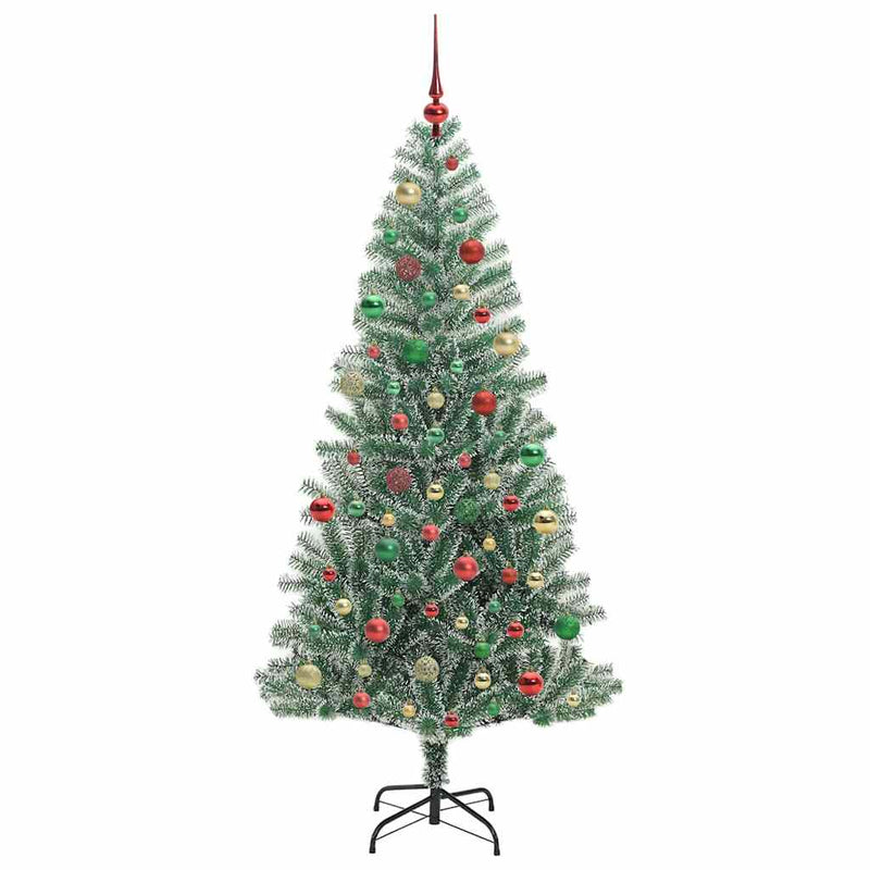 vidaXL Mű karácsonyi fa hóval borítva LED fényekkel 180 cm