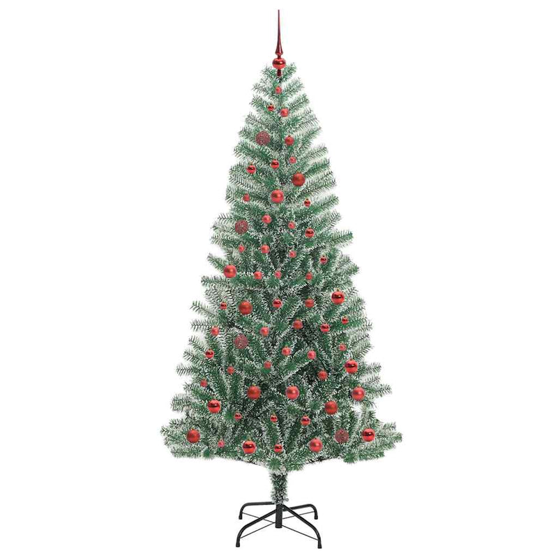 vidaXL Mű karácsonyi fa hóval borítva LED fényekkel 210 cm