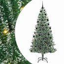 vidaXL Mű karácsonyi fa hóval borítva LED fényekkel 300 LED-del 210 cm