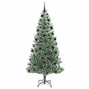 vidaXL Mű karácsonyi fa hóval borítva LED fényekkel 300 LED-del 210 cm