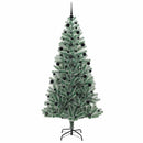 vidaXL Mű karácsonyi fa hóval borítva LED fényekkel 300 LED-del 210 cm