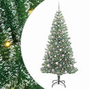 vidaXL Mű karácsonyi fa hóval borítva LED fényekkel 300 LED-del 210 cm