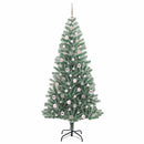 vidaXL Mű karácsonyi fa hóval borítva LED fényekkel 300 LED-del 210 cm