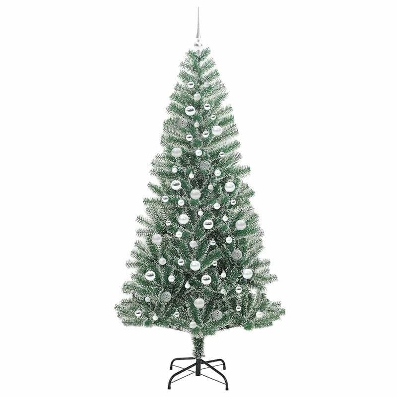 vidaXL Mű karácsonyi fa hóval borítva LED fényekkel 210 cm