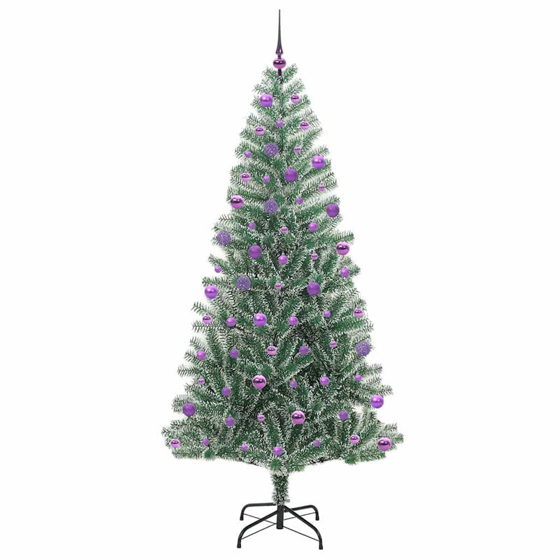 vidaXL Mű karácsonyi fa hóval borítva LED fényekkel 210 cm