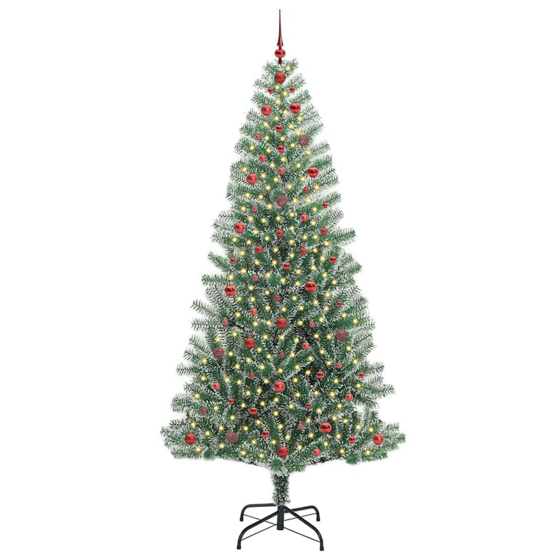 vidaXL Mű karácsonyi fa hóval borítva LED fényekkel 240 cm
