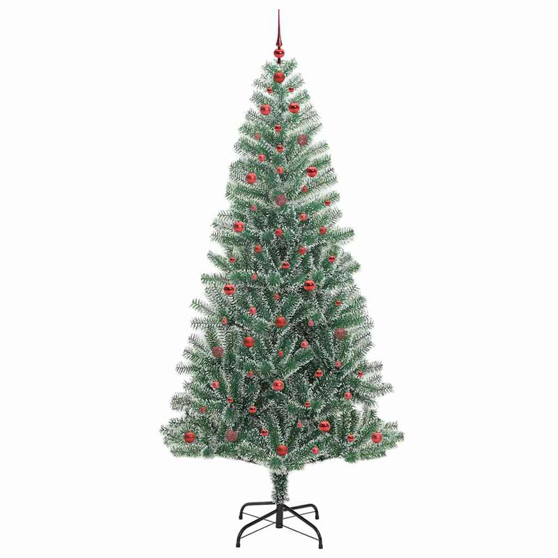vidaXL Mű karácsonyi fa hóval borítva LED fényekkel 240 cm