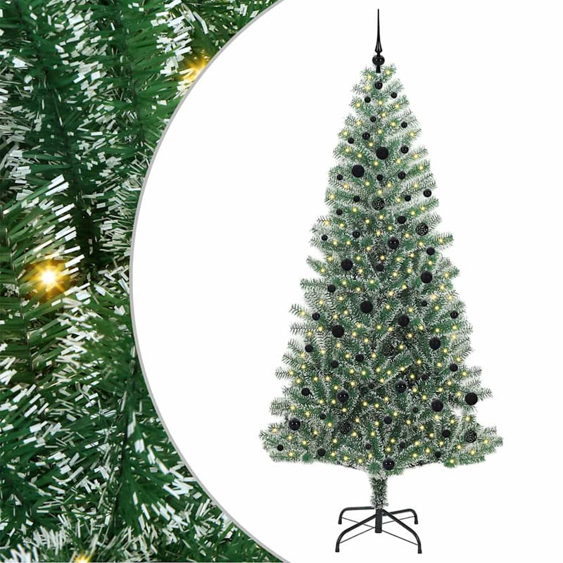 vidaXL Mű karácsonyi fa hóval borítva LED fényekkel 240 cm