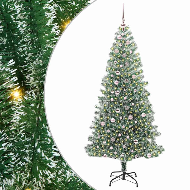vidaXL Mű karácsonyi fa hóval borítva LED fényekkel 240 cm