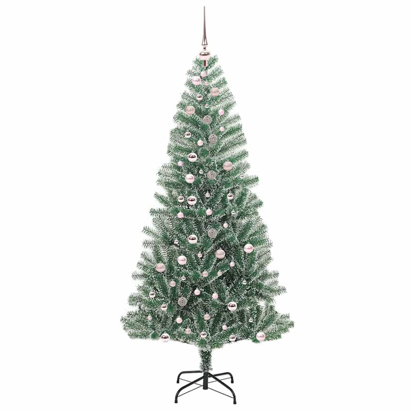 vidaXL Mű karácsonyi fa hóval borítva LED fényekkel 240 cm