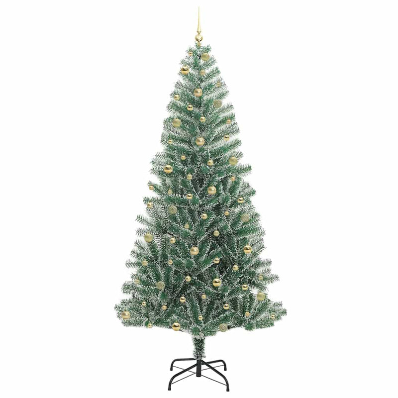 vidaXL Mű karácsonyi fa hóval borítva LED fényekkel 240 cm