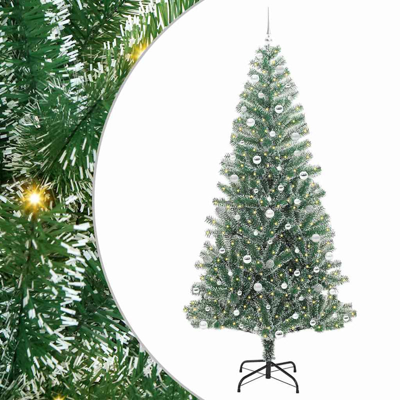 vidaXL Mű karácsonyi fa hóval borítva LED fényekkel 240 cm