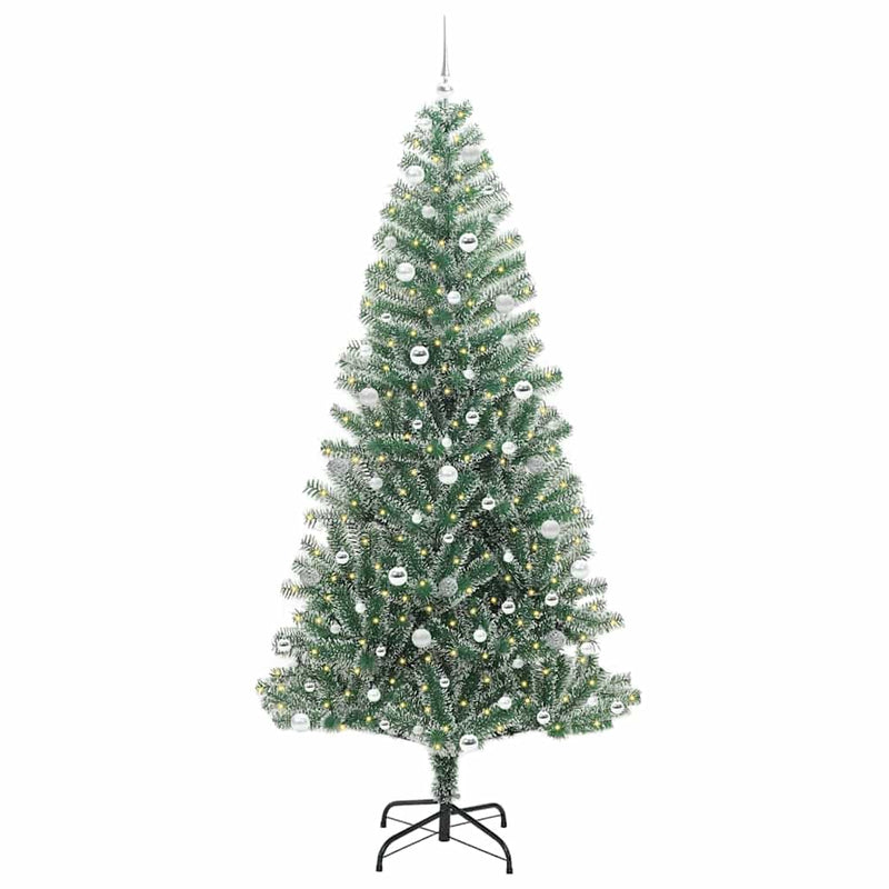 vidaXL Mű karácsonyi fa hóval borítva LED fényekkel 240 cm