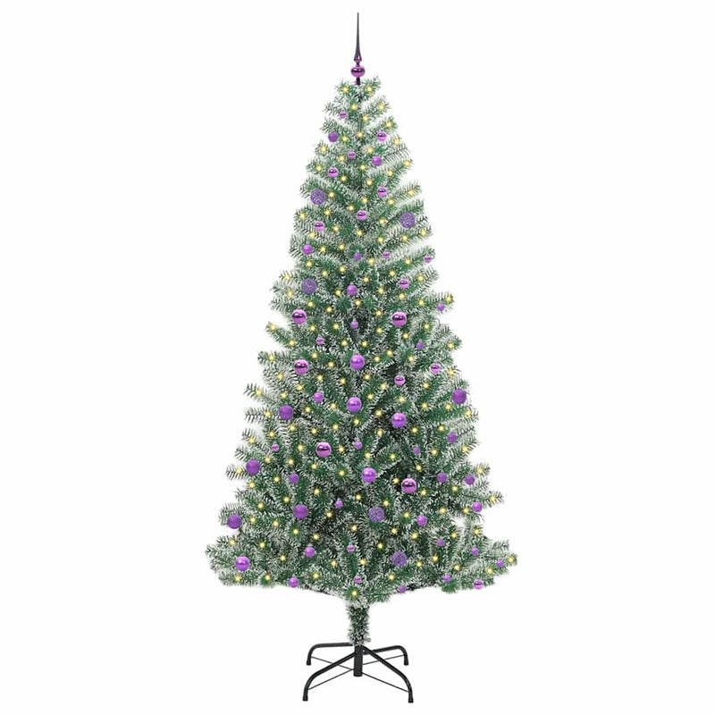 vidaXL Mű karácsonyi fa hóval borítva LED fényekkel 240 cm