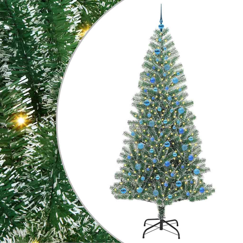 vidaXL Mű karácsonyi fa hóval borítva LED fényekkel 240 cm