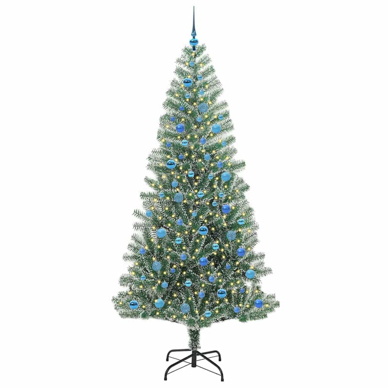 vidaXL Mű karácsonyi fa hóval borítva LED fényekkel 240 cm