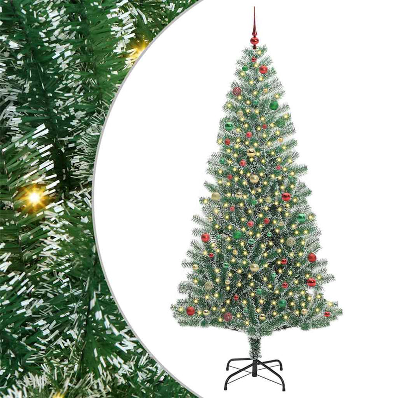 vidaXL Mű karácsonyi fa hóval borítva LED fényekkel 240 cm