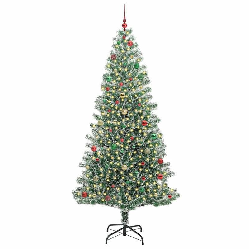 vidaXL Mű karácsonyi fa hóval borítva LED fényekkel 240 cm