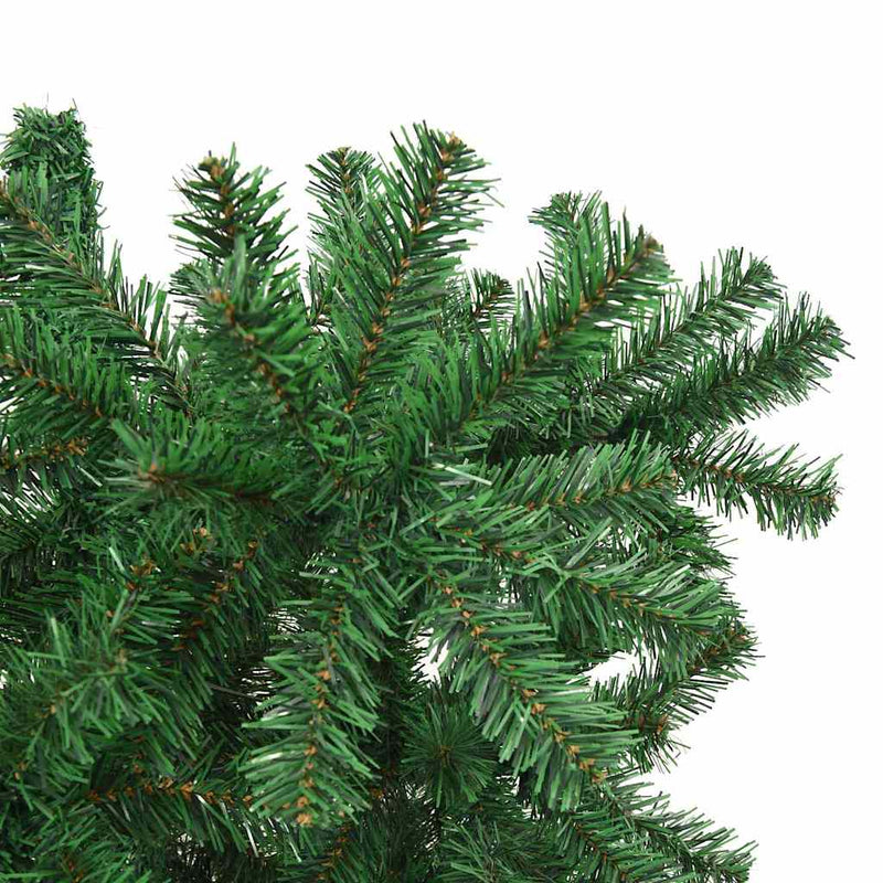 vidaXL Felfelé álló műfenyő világító díszkészlettel Zöld 240 cm PVC