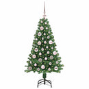 vidaXL Mű karácsonyfa 150 LED-del Zöld 120 cm PVC és Acél és Műanyag