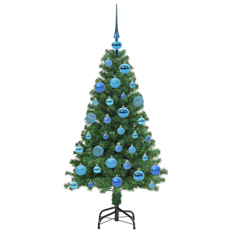 vidaXL Mű karácsonyfa 150 LED-del Zöld 120 cm PVC és Acél és Műanyag