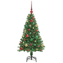 vidaXL Mű karácsonyfa 150 LED-del Zöld 120 cm PVC és Acél és Műanyag