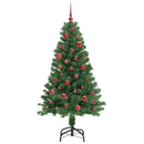 vidaXL Mű karácsonyfa 150 LED-del Zöld 150 cm PVC és Acél és Műanyag