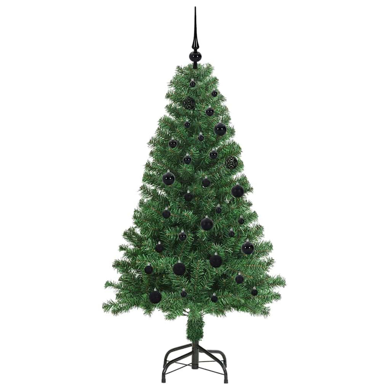 vidaXL Mű karácsonyfa 150 LED-del Zöld 150 cm PVC és Acél és Műanyag