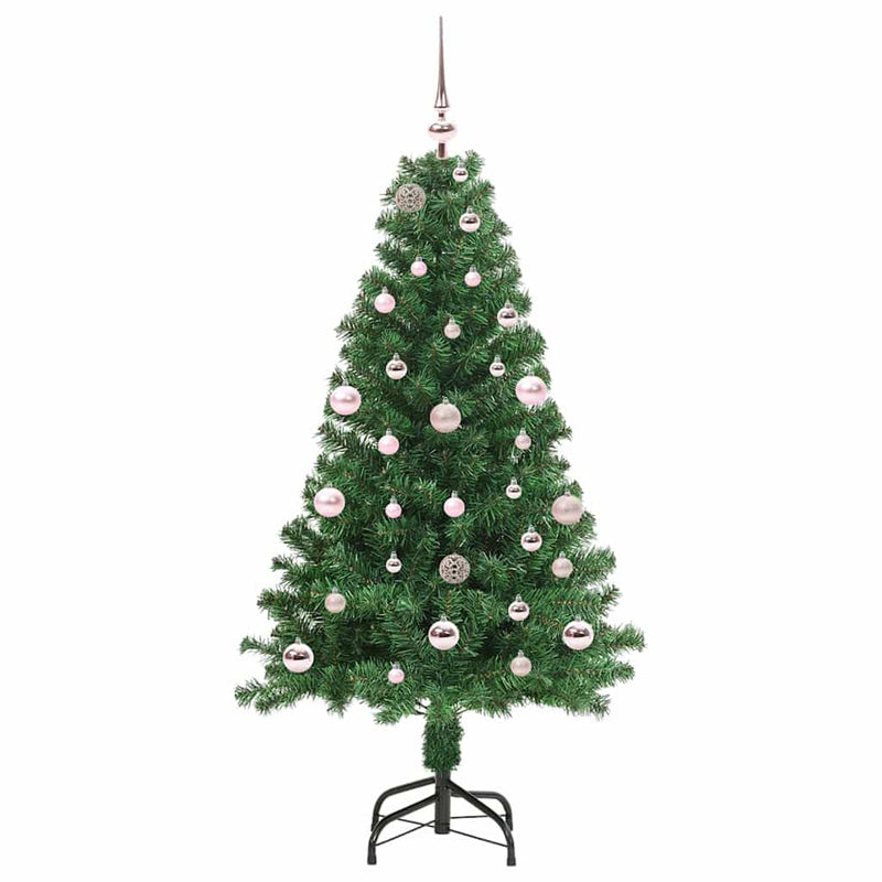 vidaXL Mű karácsonyfa 150 LED-del Zöld 150 cm PVC és Acél és Műanyag