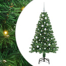 vidaXL Mű karácsonyfa 150 LED-del Zöld 150 cm PVC és Acél és Műanyag