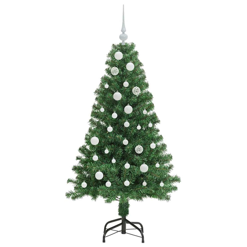 vidaXL Mű karácsonyfa 150 LED-del Zöld 150 cm PVC és Acél és Műanyag