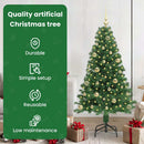 vidaXL Mű karácsonyfa 150 LED-del Zöld 150 cm PVC és Acél és Műanyag
