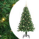 vidaXL Mű karácsonyfa 150 LED-del Zöld 150 cm PVC és Acél és Műanyag