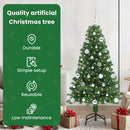 vidaXL Mű karácsonyfa 150 LED-del Zöld 150 cm PVC és Acél és Műanyag