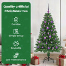 vidaXL Mű karácsonyfa 150 LED-del Zöld 150 cm PVC és Acél és Műanyag