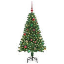 vidaXL Mű karácsonyfa 150 LED-del Zöld 150 cm PVC és Acél és Műanyag