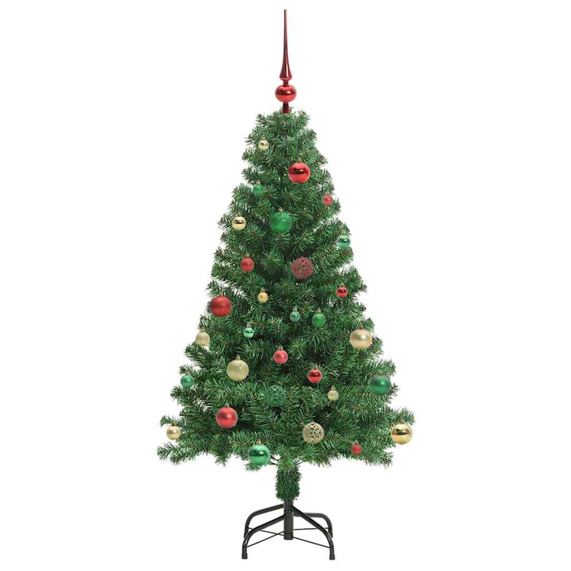 vidaXL Mű karácsonyfa 150 LED-del Zöld 150 cm PVC és Acél és Műanyag