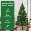 vidaXL Mű karácsonyfa 300 LED-del Zöld 180 cm PVC és Acél és Műanyag